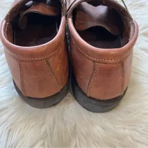 Gokey Brown Leather Lace Up Vibram Sole Oxfords Men’s Size 9D ORVIS GOKEY VINTAGE Bison moc-toe boat brown leather shoes  main image 3